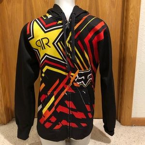 Fox Black and Multicolor Graphic Hoodie